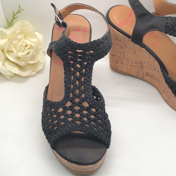 Jelly Pop “Mosaic” Black Wedges - Picture 4 of 16